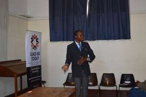Ernest delivering his presentation at LeadTalks
