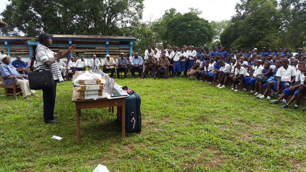 Computers being presented to the community