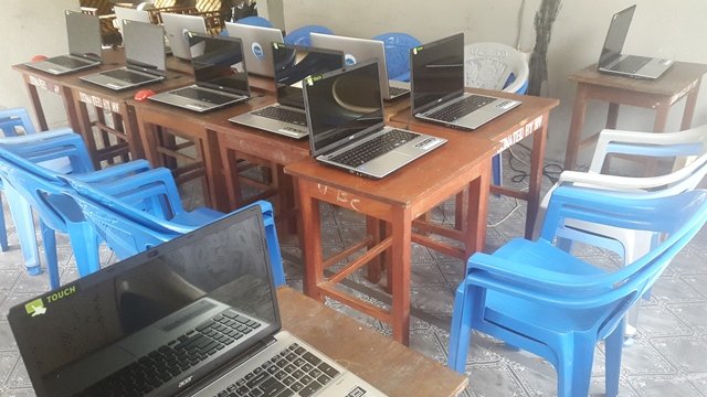 Computers setup for training