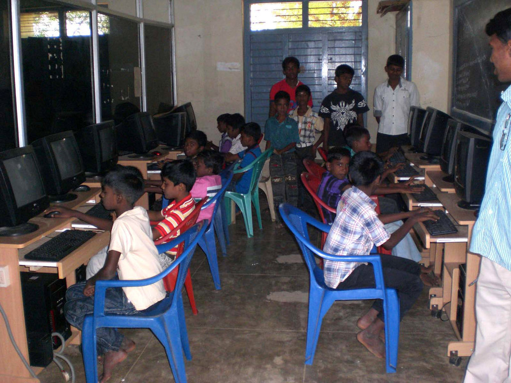 Teach computer basic to rural poor children