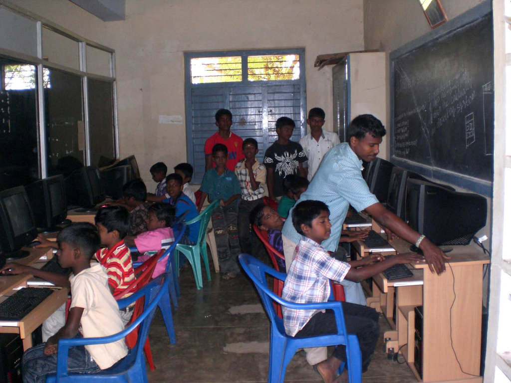 Teach computer basic to rural poor children
