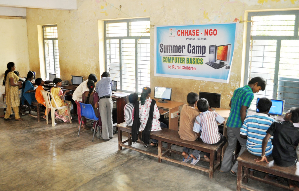 Teach computer basic to rural poor children