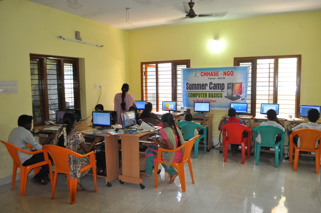 Teach computer basic to rural poor children