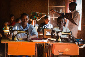 Women Sewing Bags as Part of CVTS Project