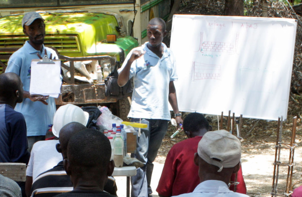 Train four builders in Haiti to build safe homes