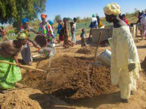 Preparing compost for a new garden bed