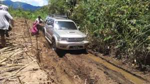 Muddy road to villages
