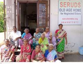 Old age women are happy at seruds oldage home