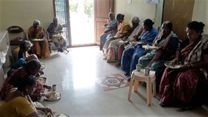 Old age home donation and giving nutritious lunch