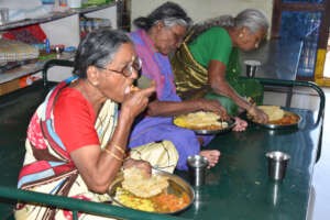 Elderly home food donation to poor senior citizens