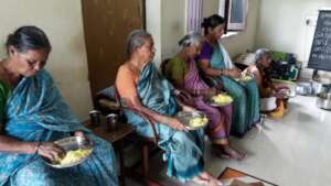 food sponsorship to poor elder women in oldagehome