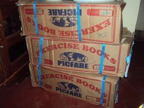 Cartons of Exercise books at UCODEF Office