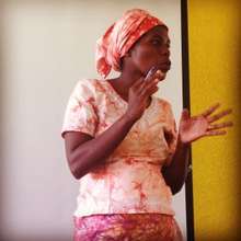 A workshop participant presents her Story of Self