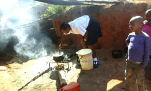 Joanna Cooking for the Orphaned Family of Kids