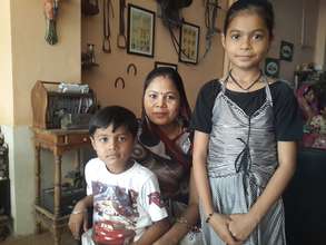 Priya with her son and daughter.