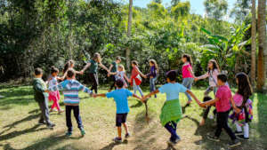 Playful activities with child of schools
