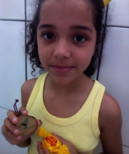 Young EcoLeader with her prize