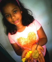 Young EcoLeader with her prize