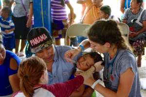 Bringing down a child's high fever