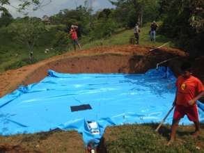 15,000-gallon water bladder for the aqueduct