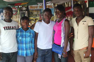 Joshua with ebola-orphaned family
