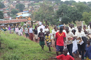 Ebola Team distributes health supplies community
