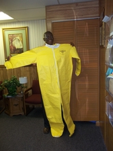 full length Tychem QC coveralls