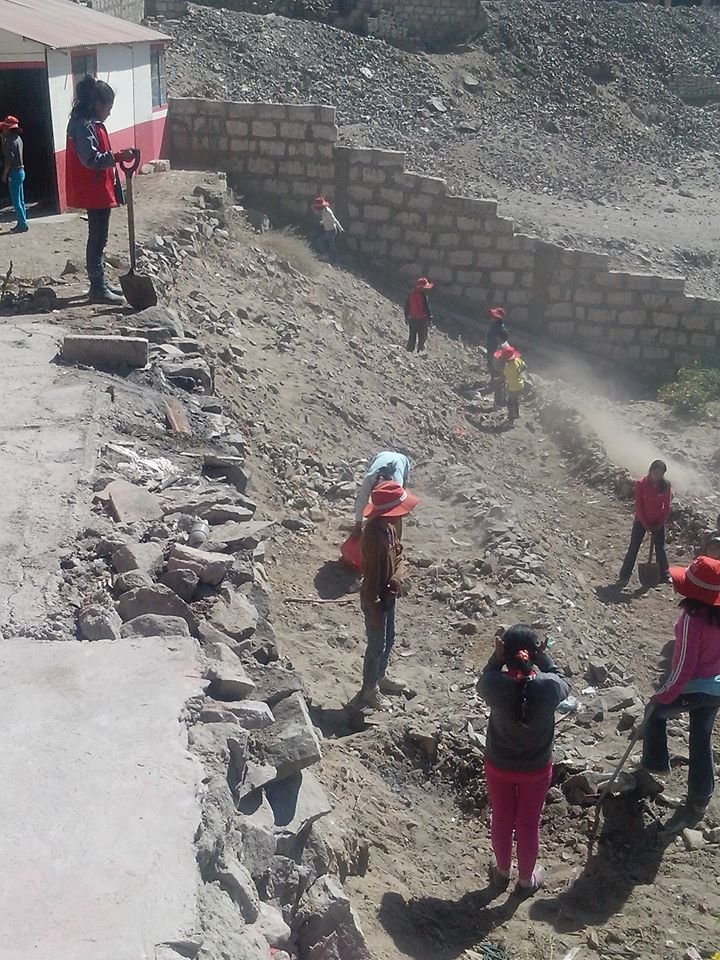 Desert terrain in the school