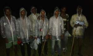 One Village Defence Party in their new rain coats