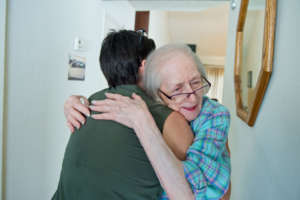 Vera thanks her volunteer