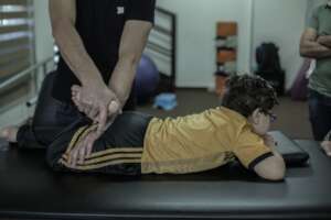 Owis receiving physical therapy