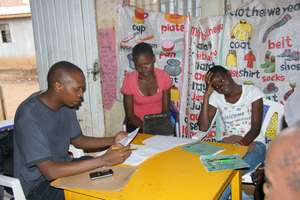 Girls in newsletter writing session