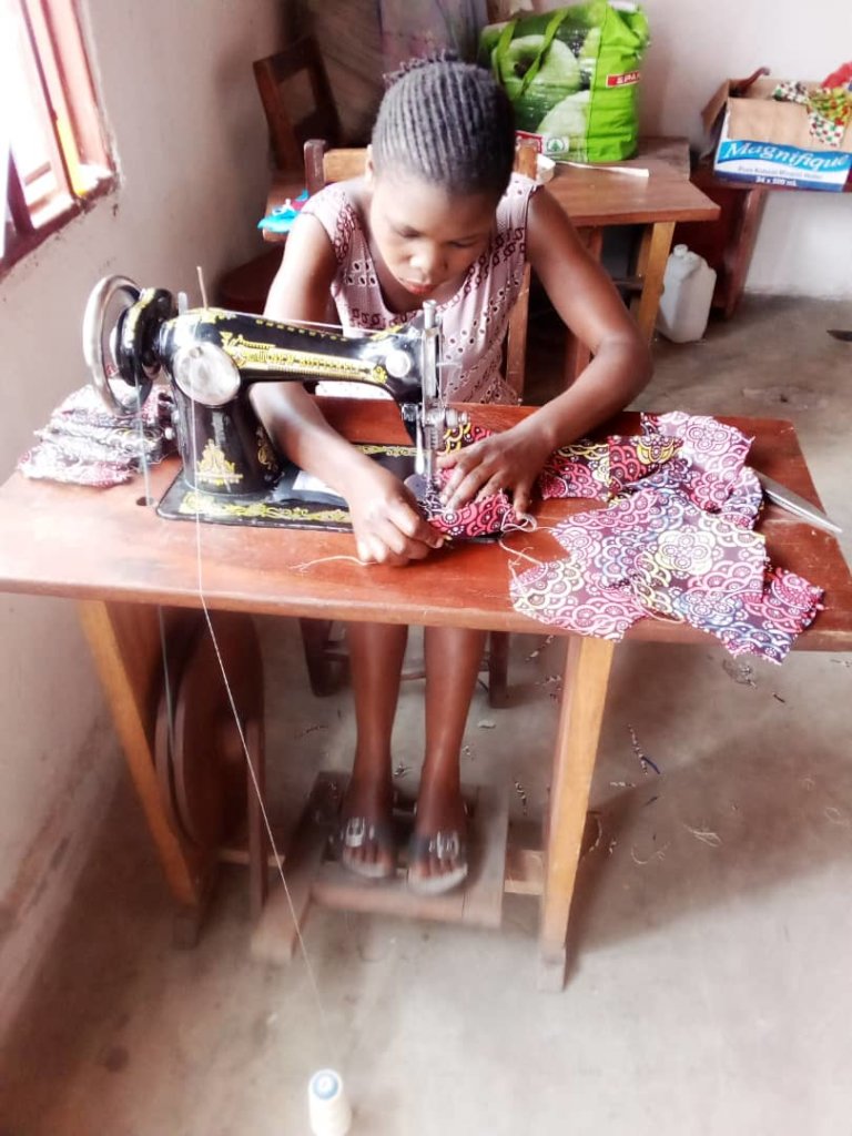 Virunga centre Rachel got a sewing machine