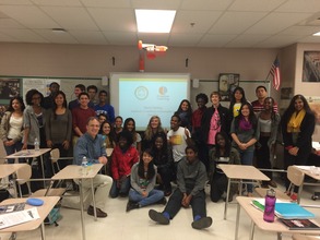 Mariel presenting at a Silver Spring High School