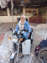 Hana on her accessible motorcyle