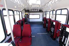 Internal insight of a wheelchair accessible bus