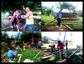 The student-leaders prepared the bamboos at Talay