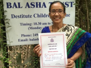 Ms. Jayshree with certificate