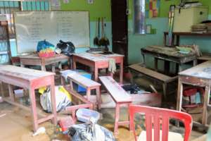 Flood damage in the classrooms