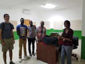 Dropping off hundreds of donated eye glass frames