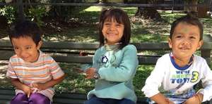 Miguel, Maria and Dylan enjoying outside playtime