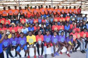 Kids waiting in groups at the clinic