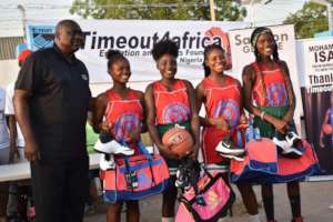 Girls winners at the award ceremony.