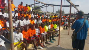 SeconDaryl school kids waiting to receive gifts