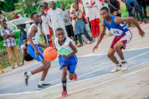 Action on the court.