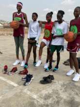 The ladies showing off their new shoes