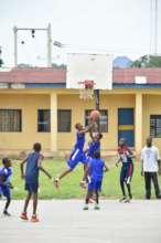 Kids in action during the tournament.