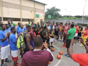 Coach addressing the kids