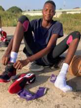 The shoes are definitely his size, Jeges is happy