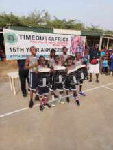 Our junior champion with their gifts.